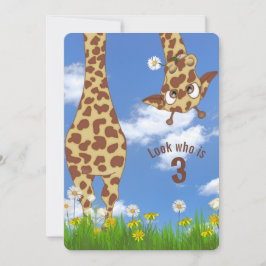 Invitación Giraffe 3.ª Fiesta de cumpleaños