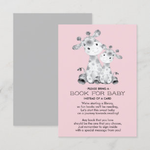 Invitación Giraffe Baby Shower Book for Baby Card