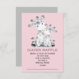 Invitación Giraffe Baby Shower Diaper Raffle Ticket