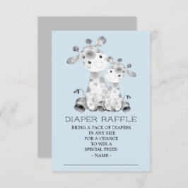 Invitación Giraffe Baby Shower Diaper Raffle Ticket
