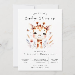 Invitación Giraffe Baby Shower, Personalizado ruso
