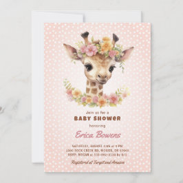Invitación Giraffe Baby Shower Wild One en camino a Safari