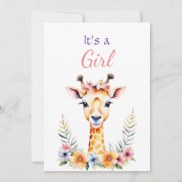 Invitación Giraffe bebé en el Baby Shower del Chica de las fl
