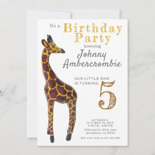Invitación Giraffe Birday Party for Boy