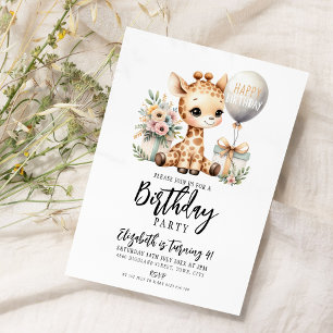 Invitación Giraffe Birthday