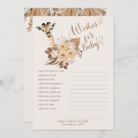Giraffe Boho estudia los deseos de Baby Shower par