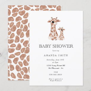 Invitación Giraffe Boho Mom y Baby Safari Baby Shower