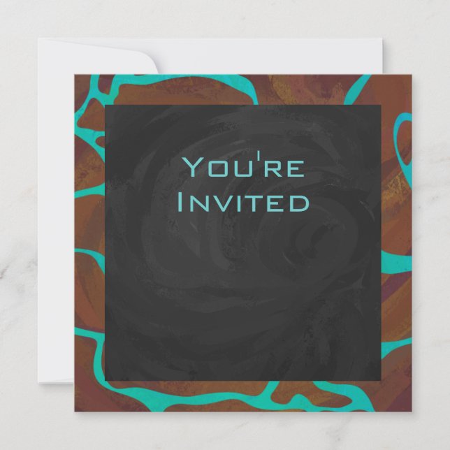 Invitación Giraffe Brown y la impresión Verde azulada (Anverso)