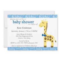 Giraffe en Baby Shower azul para niño