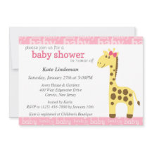 Giraffe en Baby Shower rosado para Chica
