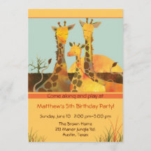 Giraffe Familia Niños Fiesta de cumpleaños