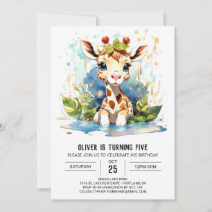Invitación Giraffe Galore Cute Safari Cumpleaños