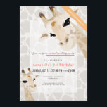 Invitación Giraffe Greige Watercolor Kids Aniversario virtual<br><div class="desc">Esta tierna tarjeta de invitación virtual de cumpleaños para niños presenta un fondo de girafa gris / gris claro con una jirafa de mamá y una jirafa de bebé con acuarela. En el reverso se ve el fondo de una jirafa gris/gris claro. Personalízalo para tus necesidades. Puedes encontrar productos coincidentes...</div>