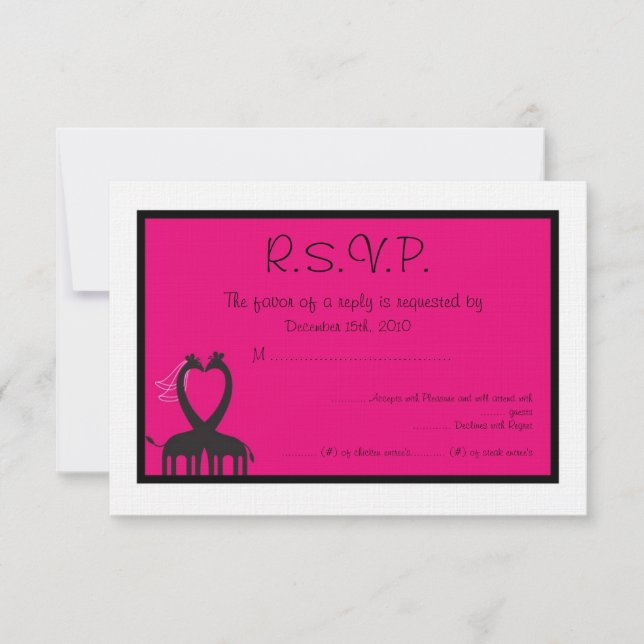 Invitación Giraffe Heart Wedding RSVP (Anverso)