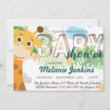 Giraffe hermosa jungla Baby Shower