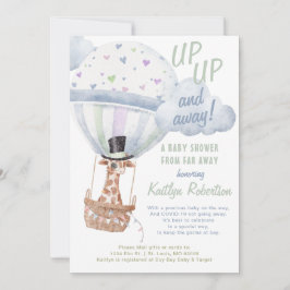 Invitación Giraffe Hot Air Balloon Shower Por Correo