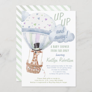 Invitación Giraffe Hot Air Balloon Shower Por Correo
