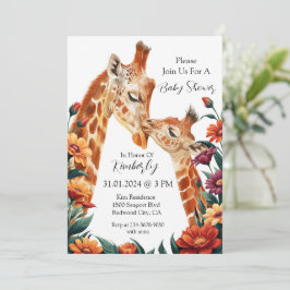 Invitación Giraffe Joy Safari de amor