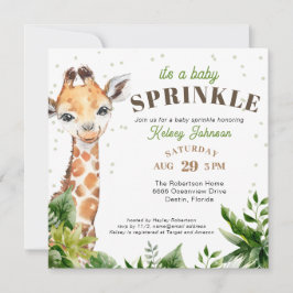 Invitación Giraffe Jungle Safari Shower Bebé Sprinkle