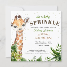 Invitación Giraffe Jungle Safari Shower Bebé Sprinkle