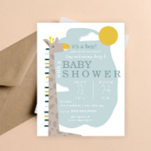 Giraffe Modern Boy Baby Shower