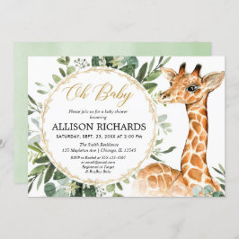 Invitación Giraffe neutra de género ducha de bebé
