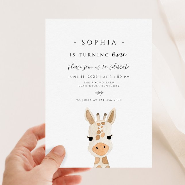 Invitación Giraffe Primer cumpleaños (Subido por el creador)