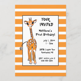 Invitación Giraffe - primer cumpleaños