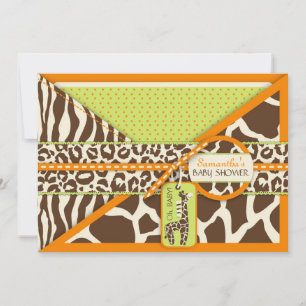 Invitación Giraffe Safari Baby Shower