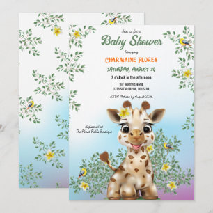 Invitación Giraffe Safari Baby Shower