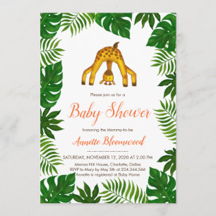 Invitación Giraffe Safari Jungle Baby Shower