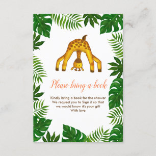 Invitación Giraffe Safari Jungle Baby Shower Bring Un Libro