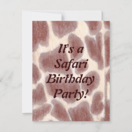 Invitación Giraffe señala fiesta de cumpleaños de Safari para