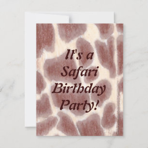 Invitación Giraffe señala fiesta de cumpleaños de Safari para