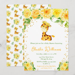 Invitación Giraffe Sexo Neutral Baby Shower