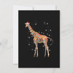 Invitación Giraffe Tree Light Navidades Animals Lover Xmas Ho