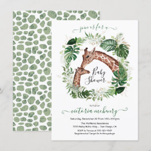 Invitación Giraffe y Baby Jungle Baby Shower