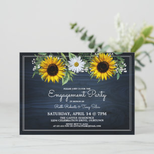 Invitación Girasol azul de la Marina Rusa Partido de compromi