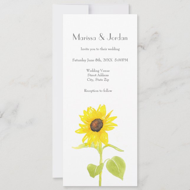 Invitación Girasol bailarín (Anverso)