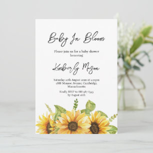 Invitación Girasol Bebé en Flor Baby Shower
