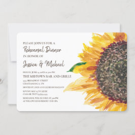 Invitación Girasol Boho Blanco Amarillo Marrón Ensayo