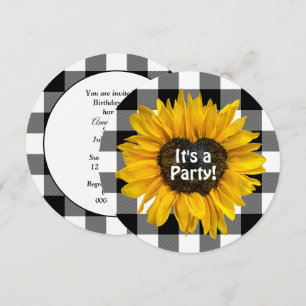 Invitación Girasol cardíaco en la fiesta de cumpleaños replet