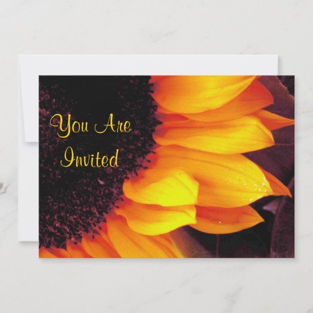 Invitación Girasol de oro usted es boda invitada (Anverso)
