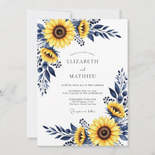 Invitación Girasol Dorado Boda de Otoño