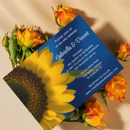 Invitación Girasol en Boda azul