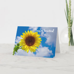 Invitación Girasol en el cielo, le invitan