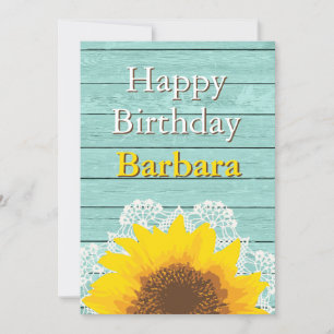 Invitación Girasol, encaje y madera personalizados