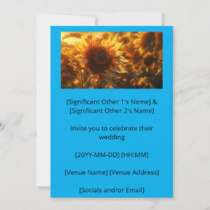 Invitación Girasol gigante floreciendo en la hora dorada (AI)