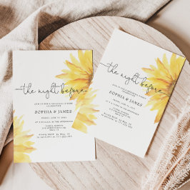 Invitación Girasol la noche anterior a la cena del ensayo