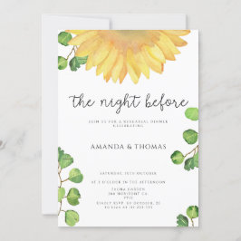 Invitación Girasol la noche antes de la cena de ensayo